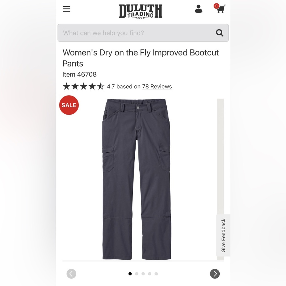 Duluth Trading Company Women's Dry on the Fly  Bootcut Pants